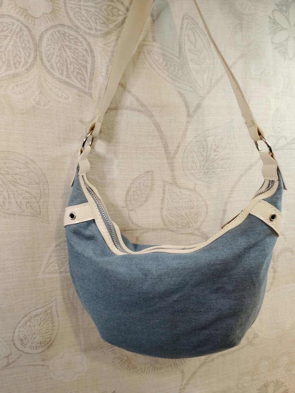 Hello Kitty Light Blue  Denim &Pink Logo Shoulder Bag by Sanrio - Picture 3 of 5